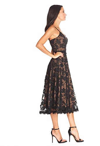 Image of Dress The Population Womens Tahani Plunge Neckline Fit and Flare Midi DressDress