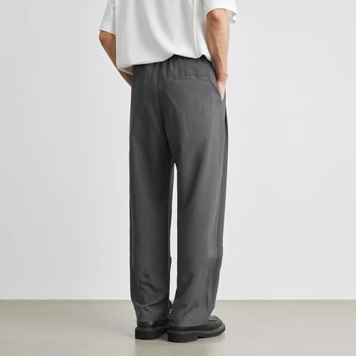 Men's Straight Suit Pants Summer Casual Wide Leg Pants3