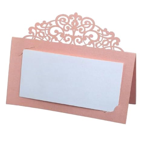 LIUHLFSR Tarjetas de lugar for mesa con nombre y mensaje encaje, cortadas láser, flores vintage, for decoración bodas, cumpleaños fiestas, 50 o 100 unidades para Bodas, Cumpleaños(Pink,100pcs)