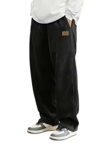 Samfor Men's Comfortable Baggy Corduroy Pants | Relaxed Fit Stret...