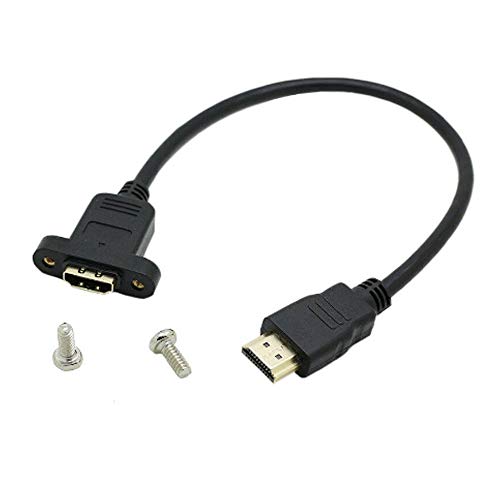 Kework 8 inch High Speed Standard HDMI Version 2.0 Cable, HDMI Male to Female Extension Adapter Cable with Screw Panel Mount,4K2K, 60HZ (Straight) Kework 8 inch High Speed Standard HDMI Version 2.0 Cable, HDMI Male to Female Extension Adapter Cable with Screw Panel Mount,4K2K, 60HZ (Straight)