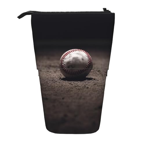 LHBWCVN 野球 コスメ バッグ スタンディング 筆箱 伸縮 筆入れ 携帯用 筆入れ かわいい スタンドアップペンシルポーチ レディース メンズ 旅行 コインポーチ 財布