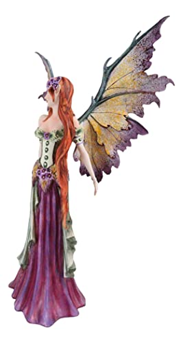 Ebros Amy Brown Large Summer Fairy Queen with Flower Adornment Statue Collector Faerie FAE Magic Figurine 18.5" H Fantasy Garden Fairies Pixies Nymphs Gaia Earth Elemental FAE Magic Decor Statue