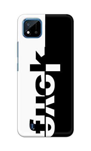 Image of PRINTFIDAA One Words Fukc Love Creative Art Innovative Wonderfull Printed Designer Hard Case for Realme C20, Realme C11 (2021) Back Cover -(e) RPM1003