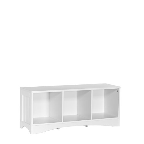 RiverRidge Bench with 3 Cubbies for Kids, White