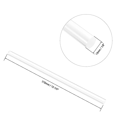 Image of uxcell Acrylic Round Rod, Clear,1 /2 inch Diameter 12-1 /4 inch Length, Solid Plastic PMMA Bar Stick