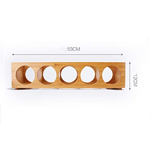 Soporte para 5 botellas de vino de bambú minimalista miniatura 3