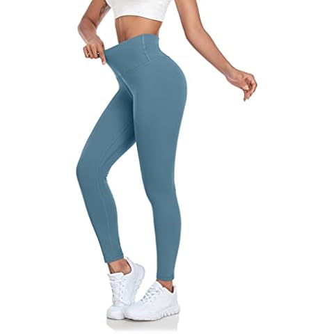 IBL Women's Essential 7/8 Leggings Buttery Soft High Waist Stretch Yoga Pants 25" Blue Gray Cover