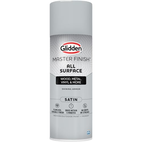 Image of Glidden Master Finish 12 oz. Satin Shining Armor Interior /Exterior All Surface Spray Paint and Primer