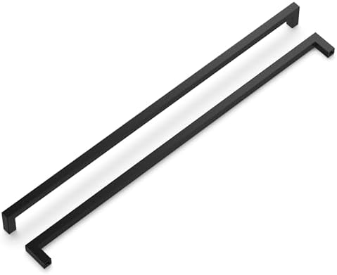 Modket Euro Cabinet Pulls - 12.5" Matte Black Stainless Steel Handles For Kitchen & Bathroom