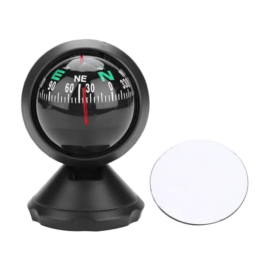 Windshield Compass, Electronic Adjustable Military Marine Night Vision Compass Ball for Car Sea Marine Boat Car Compass Dashboard