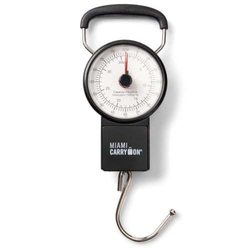 Image of Mechanical Luggage Scale with Tape Measure, 80 Lbs (Black) - Lift Slowly