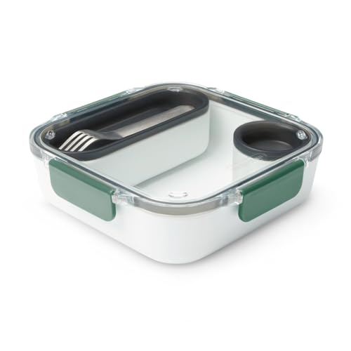 BLACK + BLUM - Lunch Box à Compartiments Style Bento - Compatible Micro-Onde, Congélateur, Lave-Vaisselle - Boîte Étanche avec Fourchette - 1L - Vert Olive