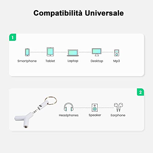 Mobi mountain Sdoppiatore Cuffie Doppio Jack