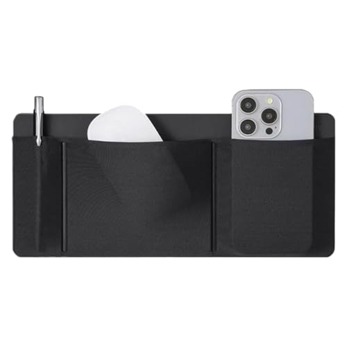 Soporte para Cables y Ratones para computadora portátil - Tamaño de Adhesiva para Almacenamiento de Dispositivos electrónicos, Organizador de 3 Bolsillos | Soporte de Accesorios portátil para ra