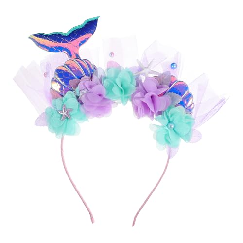 WHAMVOX Diadema para Niñas con Lentejuelas y Aleta de Pez Brillante Accesorio para Fiesta y Cumpleaños Tocado Decorativo para Cabello Recuerdo Temático de Sirenas