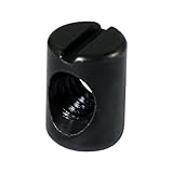 Xadnitu 1/4'-20 Threaded 10mmX14mm Black Barrel Nuts,Carbon Steel with Black Oxide Cross Dowel Hammer Slotted Nuts Hardware Replacement for Furniture Toddler Beds，Baby Cribs，Futon Bunk Bed，Chairs