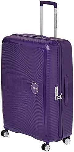 American Tourister Curio Hardside Luggage with Spinner Wheels, Purple, Checked-Medium 25-Inch