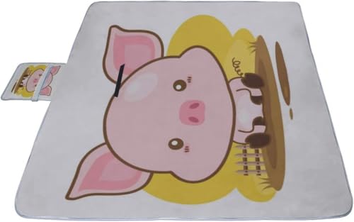 レジャーシート 親しい 豚 ピクニック 折りたたみ 撥水 アウトドア クッション マット コンパクト 花見 運動会 キャンプ 遠足 花火大会 ヨガ 座布団 厚手 大判 145x150cm 持ち運び便利