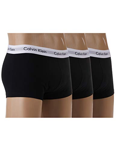 Kit com 3 Cuecas Low Rise Trunk, Calvin Klein, Masculino, Preto, M