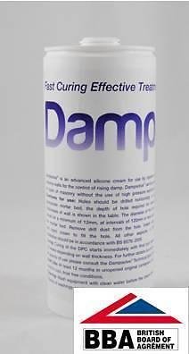 1 x DAMPSOLVE 1 Litre Cartridge DPC Damp Proof Injection Cream for Rising Damp Treatment