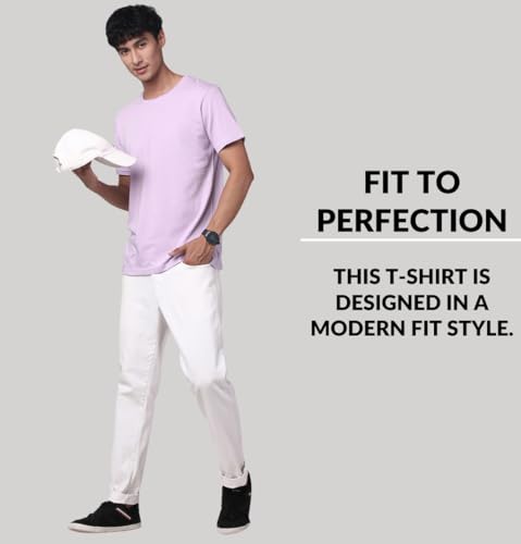 Image of ADRO Men's Cotton Regular Fit Combo Plain Solid T-Shirt Pack of 2