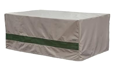 Garden Balsam Waterproof Rectangular Patio Table and Chair Cover Beige Green 74" L X 47" D X 28" H Outdoor General Purpose Furniture Covers Patio Furniture Set Cover