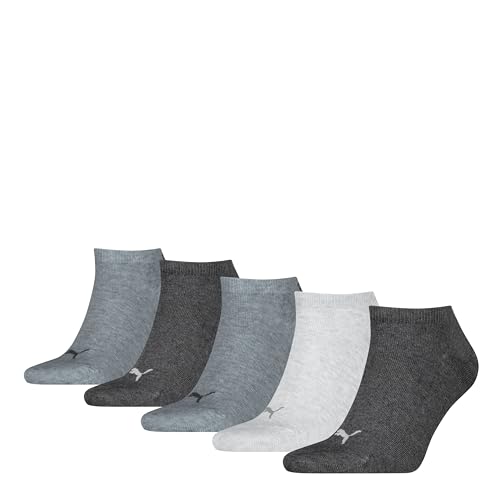 PUMA Unisex Plain Sneaker, Anthraci/l Mel Grey/m Mel Grey-New, 39/42 (5er Pack)