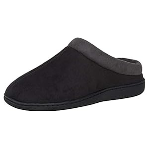 Hanes Men’s Memory Foam Indoor Outdoor Microsuede Clog Slipper Shoe with Fresh Iq