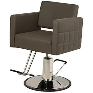 Buy-Rite Salon & Spa Equipment Icon Styling Chair for Professional Salons and Barbers, Features a Wide Seat with Quilted Design, Strong Frame & Hydraulic Pump, Gray, YLG-192-GRY