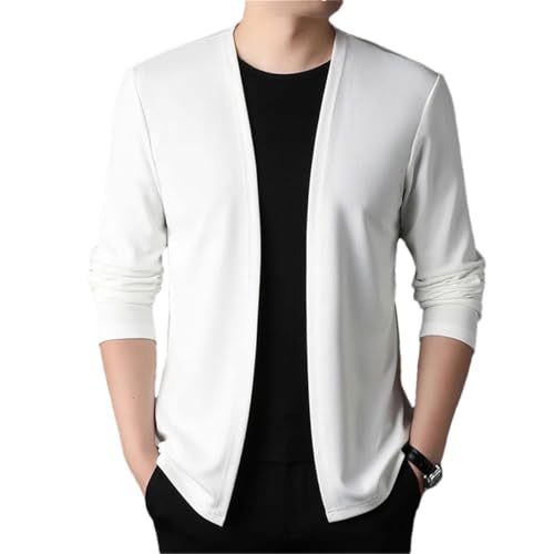 Men Slim Fit Open Front Knit Cardigan Sweater Casual Soft Lightweight Long Sleeve Knitwear