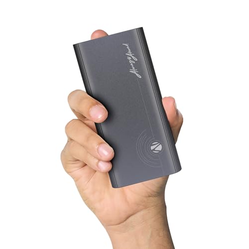 Image of ZEBRONICS 20000 mAh Power Bank, 35W Fast Charging PD3.0, Output (2 Type C & 1 USB), for iPhone, Android, Tablets & Other Devices, Slim Metal Body, Flight Friendly, Type C Cable (EnergiPOD 20R1, Grey)