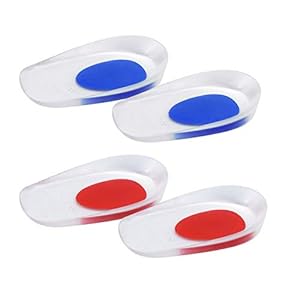 HENTEK Gel hielkussens, 2 paar hielspoor-inlegzolen, siliconen hielschaal, pads, schoeninlegzolen, hielsteun…