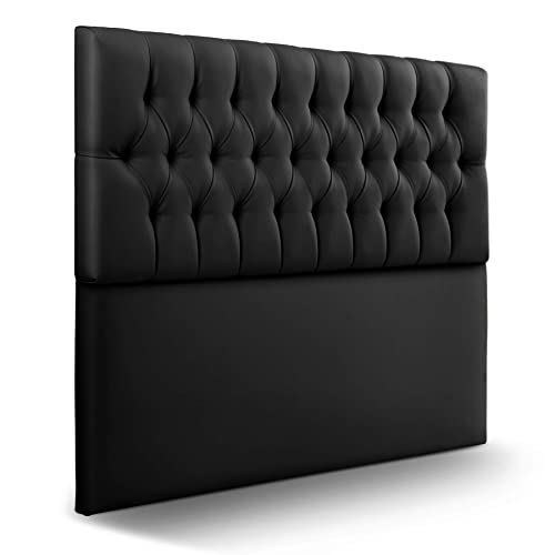 SUENOSZZZ-ESPECIALISTAS DEL DESCANSO Cabecero de Cama de 135 Modelo Copenhague, Color Negro 145x120 | Cabezal Madera de Gran...