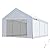 PEAKTOP OUTDOOR 12x20 ft Heavy Duty Carport with Removable Sidewalls, Portable Car Canopy, Garage Tent, Boat Shelter with Reinforced Triangular Beams, White
