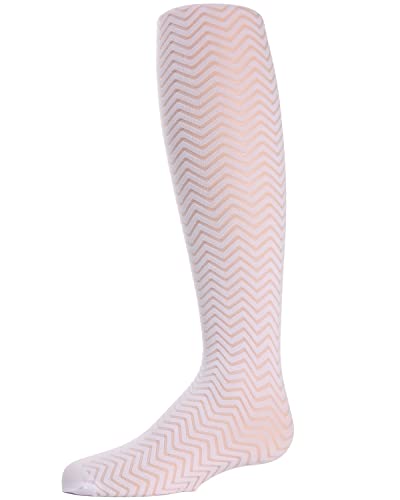 MeMoi Girls' Chevron Wave Sheer Nylon Tights2