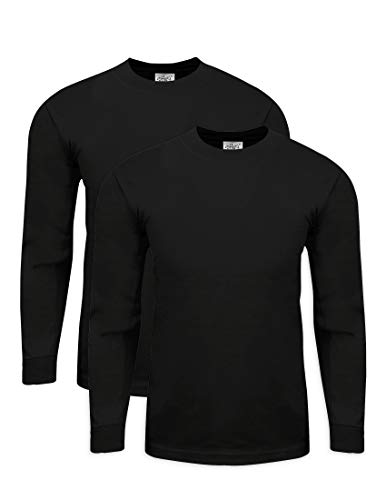 Shaka Wear MHL02_L Max Heavy Weight Cotton Long Sleeve T-Shirt Black L 2pk