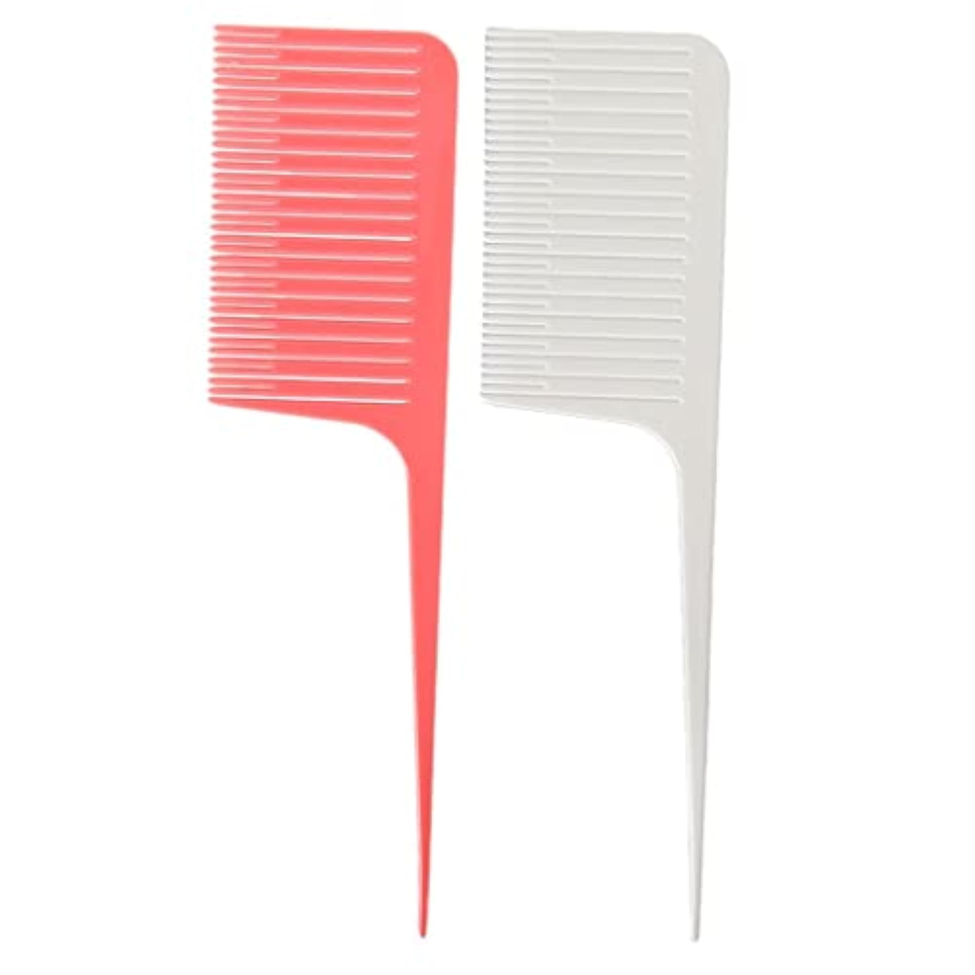 2X Professional Weaving Highlighting Foiling Hair Coloring Comb Pink & White