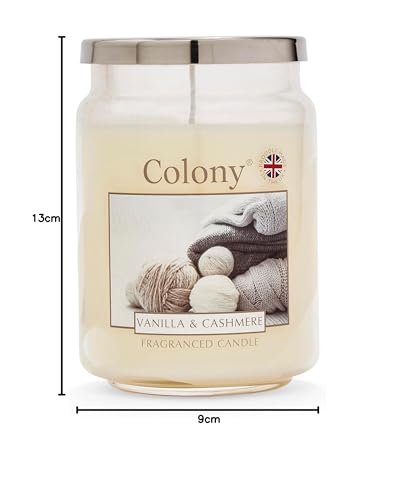 Wax Lyrical, Colony Vanilla & Cashmere Large Candle, Burn Time of Up 100 Hours, White - Image 2