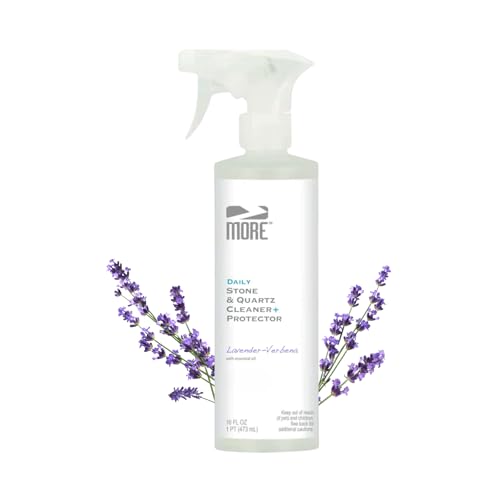 Comparison: Best Natural Cleaner For Quartz Countertops 7 MORE Stone & Quartz Cleaner + Protector - Granite, Quartz & Marble Cleaner - For Kitchen & Bathroom Countertops - Water-Based Surface Spray - Lavender-Verbena Essential Oil - Pint (16oz)