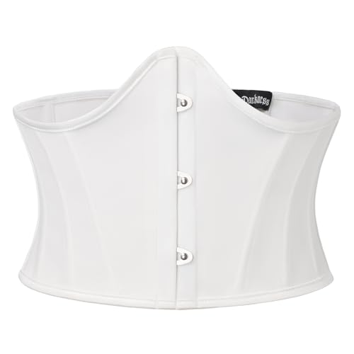 Scarlet Darkness Renaissance Corset Belt for Women Medieval Vintage Boned Underbust Bustier Top Ivory White 14