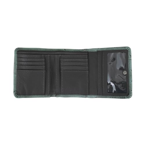 American West Small Tri-Fold Wallet For Women - Tooled Leather Billfold (Natural Tan)2