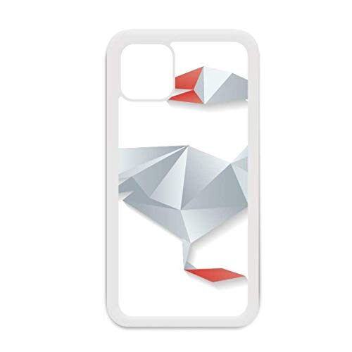 Coque Origami Oie pour iPhone 12 Pro Max : Finition Anti-Rayures et Design Abstrait Blanc Ajusté