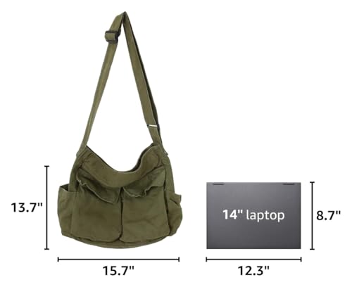 Bolso Bohemio Sumleno Estilo Hobo de Lona miniatura 3