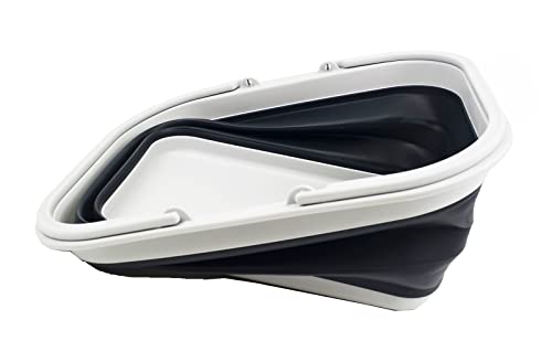 SAMMART 15L Zusammenklappbarer Korb mit Griff - Tragbarer Picknickkorb/Krater für den Außenbereich - Faltbare Einkaufstasche - Platzsparender Aufbewahrungsbehälter (Grau/Schiefergrau, 1)