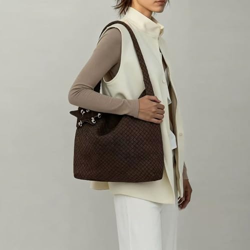 Image of Woven Tote Bag for Women, Shoulder Handbags, Beach Hobo, Handwoven Satchel Underarm Bag, Top-Handle Bag With Purses