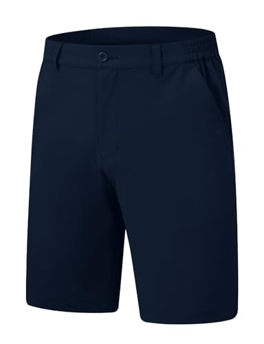 Image of TBMPOY Men's Golf Shorts Lightweight 5 Pockets Casual Dress Stretch Elastic Waist Quick Dry Flat Front Travel Shorts