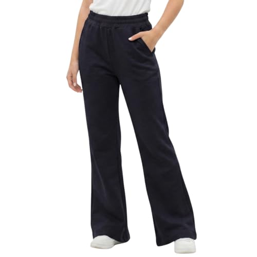 Image of WELAKEN Girls Sweatpants for Casual & Athletic - Kids Flared Pants Bell-Bottom Trousers with Pockets