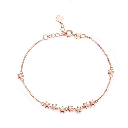 Bracelet à maillons Neuf étoiles : le cadeau idéal en or rose 18 carats pour femme