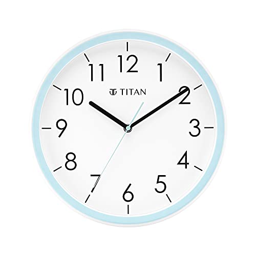 Titan contemporary blue minimalist wall clock for living room with silent sweep